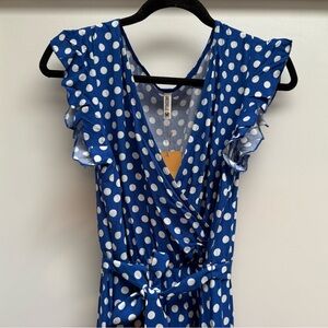 NWT Cobalt Blue Polka Dot Wrap Dress-NWT